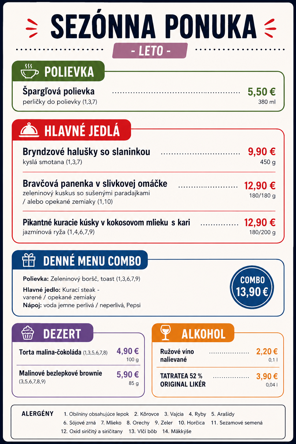 Sezónna ponuka občerstvenia vo vlakoch počas leta